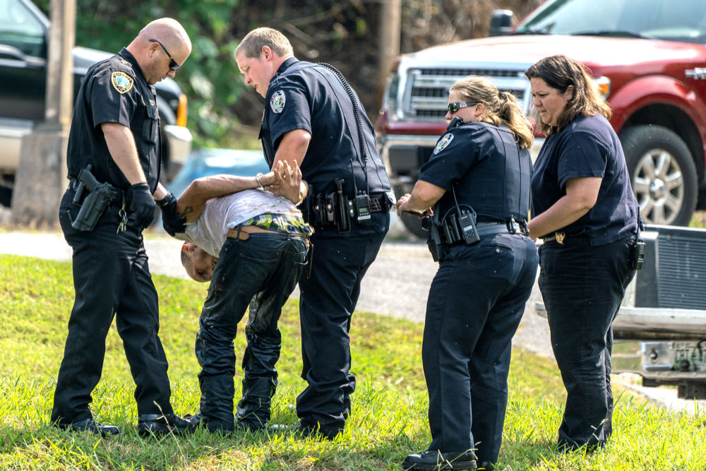 Suspect corralled after foot chase
